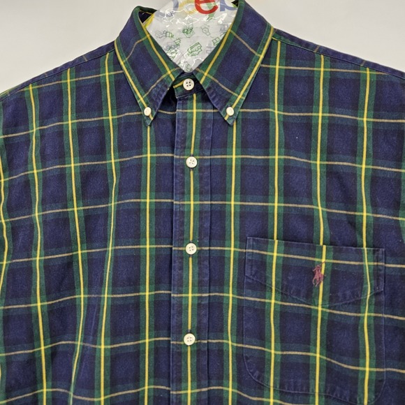 Ralph Lauren‎ Shirt Mens Medium Button Down Plaid Long Sleeve M Casual Preppy - Picture 2 of 10